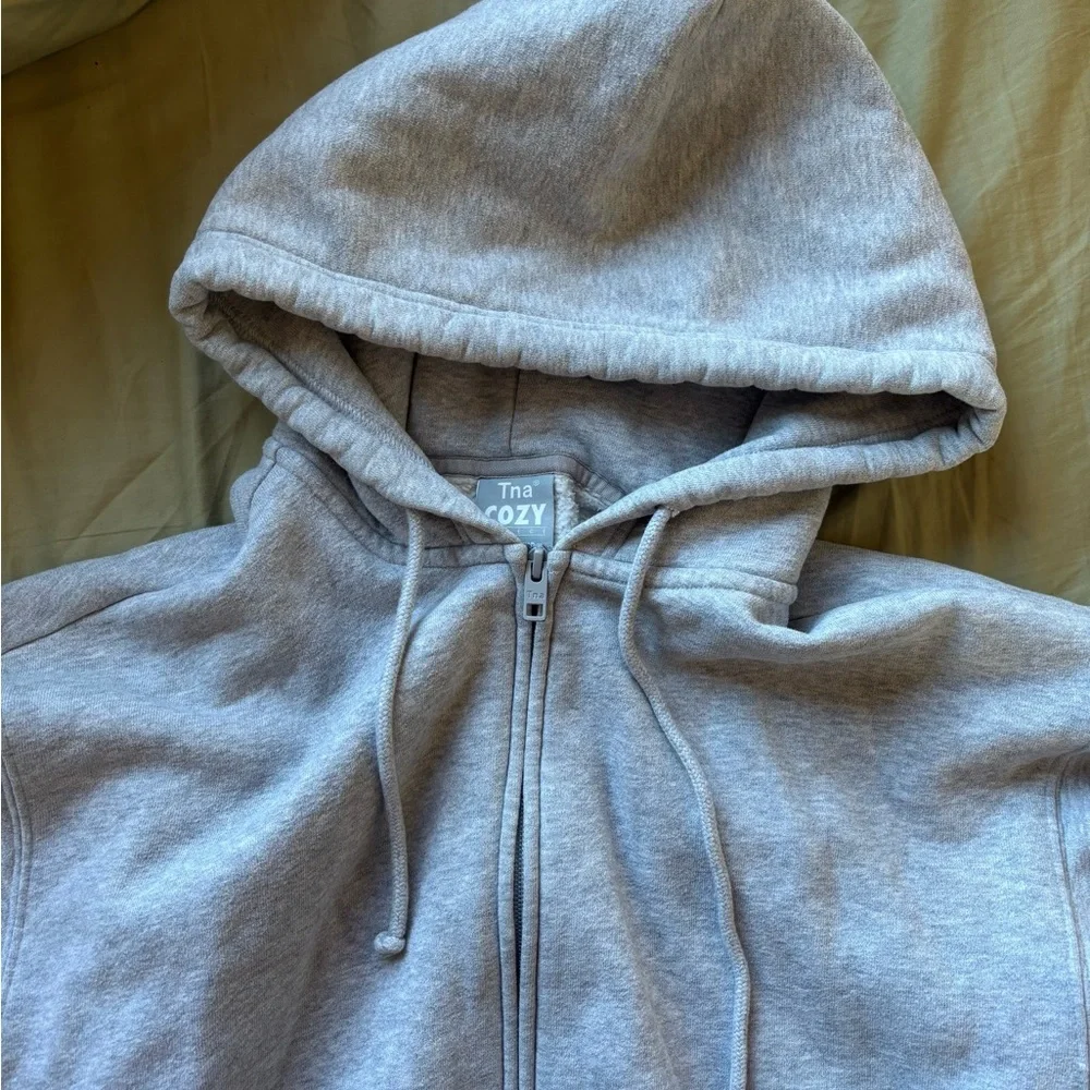TNA Light Gray Zip-Up Hoodie - Picture 3 of 4